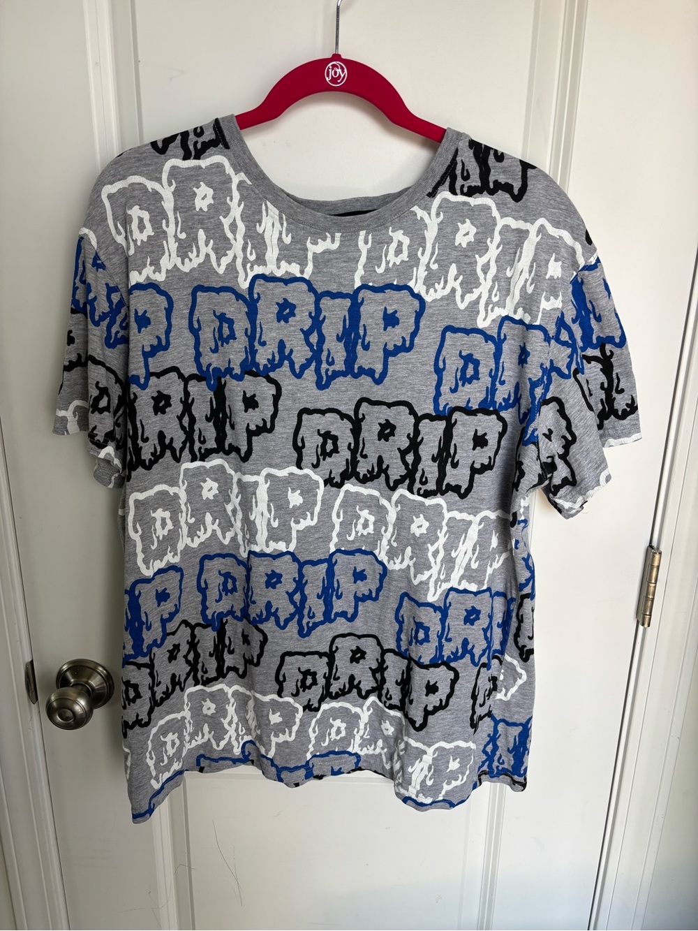 Graphic 'DRIP' Tee with Blue & Black Print